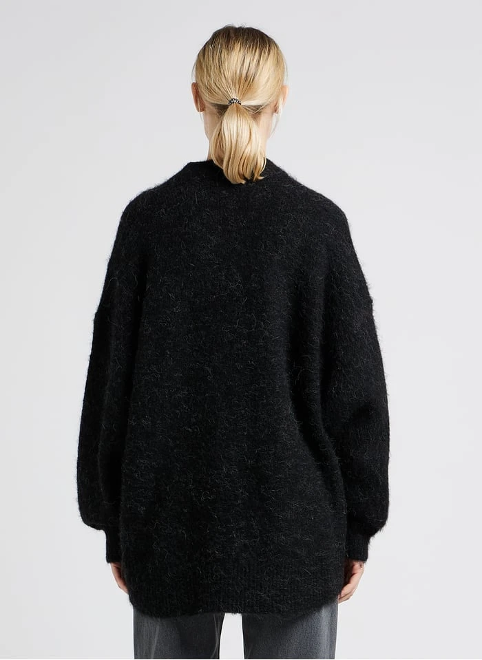 American Vintage FOUBAY - Grey Loose-fit Alpaca-blend Cardigan 2 American Vintage FOUBAY - Grey Loose-fit Alpaca-blend Cardigan - Image 2