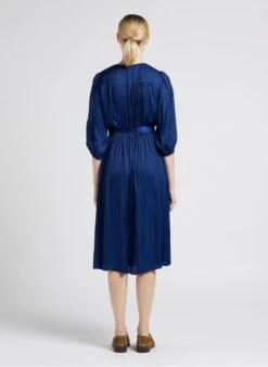 GERARD DAREL JUNON - Blue V-neck Midi Dress -Morganmai Store 4022769