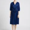 GERARD DAREL JUNON - Blue V-neck Midi Dress