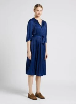 GERARD DAREL JUNON - Blue V-neck Midi Dress -Morganmai Store 4022772