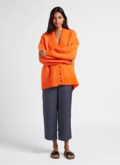 American Vintage FOUBAY - Orange Loose-fit Alpaca-blend Cardigan 10 American Vintage FOUBAY - Orange Loose-fit Alpaca-blend Cardigan -Morganmai Store 4023494
