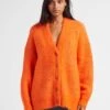 American Vintage FOUBAY - Orange Loose-fit Alpaca-blend Cardigan