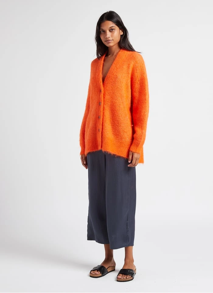 American Vintage FOUBAY - Orange Loose-fit Alpaca-blend Cardigan 4 American Vintage FOUBAY - Orange Loose-fit Alpaca-blend Cardigan - Image 4