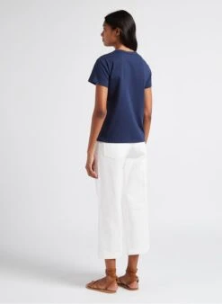 INOUK - Blue Screen-printed Round-neck T-shirt -Morganmai Store 4023659