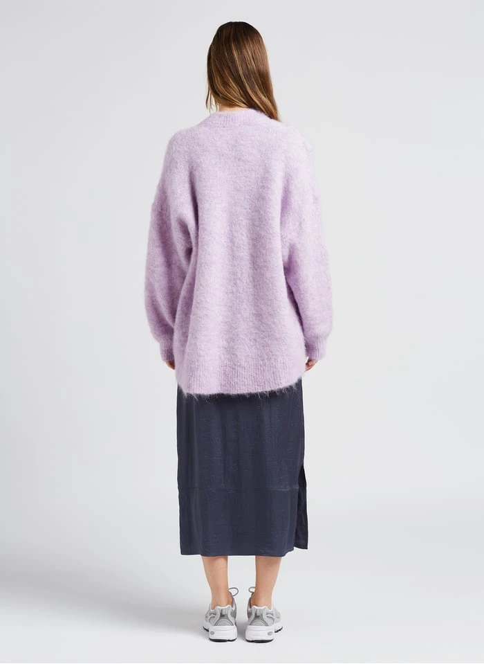 American Vintage FOUBAY - Purple Loose-fit Alpaca-blend Cardigan 8 American Vintage FOUBAY - Purple Loose-fit Alpaca-blend Cardigan - Image 8