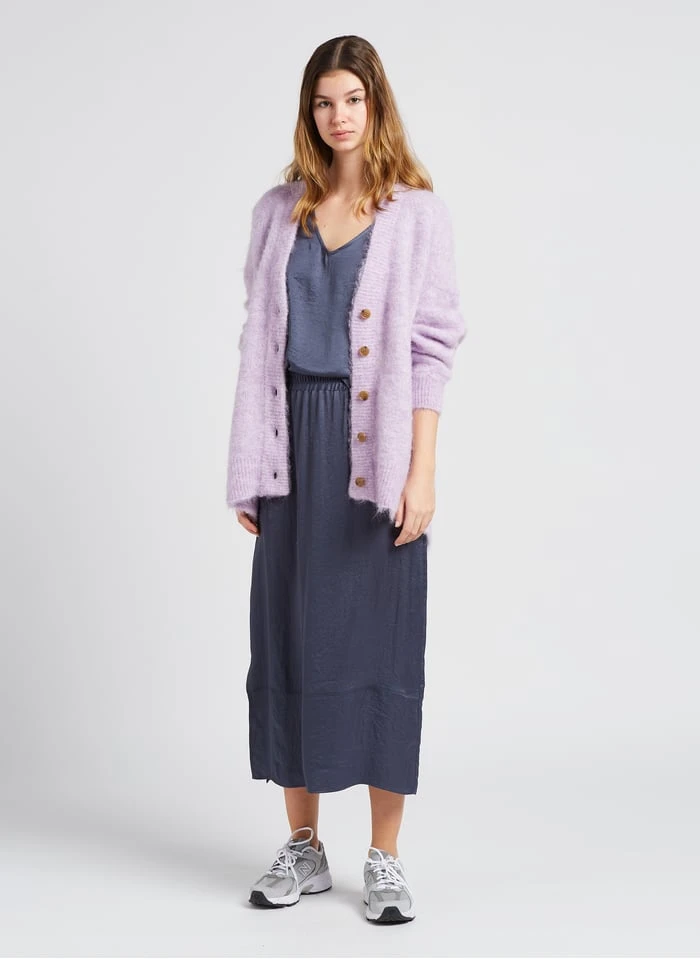 American Vintage FOUBAY - Purple Loose-fit Alpaca-blend Cardigan 7 American Vintage FOUBAY - Purple Loose-fit Alpaca-blend Cardigan - Image 7