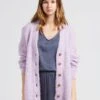 American Vintage FOUBAY - Purple Loose-fit Alpaca-blend Cardigan