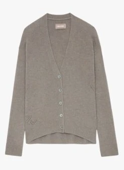 Zadig & Voltaire MIRKA - Grey Buttoned Cashmere Cardigan -Morganmai Store 4026766