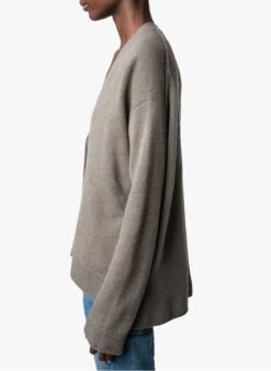 Zadig & Voltaire MIRKA - Grey Buttoned Cashmere Cardigan -Morganmai Store 4028783