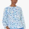 Tara Jarmon CRISTINE - Blue Round-neck Cotton Shirt