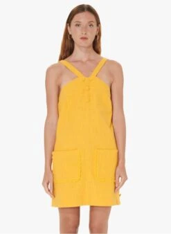 Tara Jarmon RALA - Yellow Short Cotton Dress