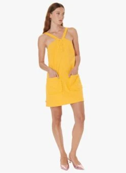 Tara Jarmon RALA - Yellow Short Cotton Dress -Morganmai Store 4030845