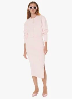 Tara Jarmon GREGOIRE - Pink Cropped Round-neck Cotton-blend Cardigan -Morganmai Store 4030982