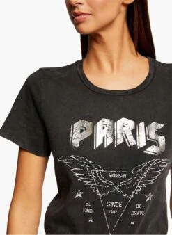 MORGAN DPACA - Grey Cotton T-shirt -Morganmai Store 4031597