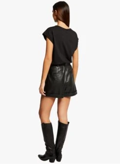 MORGAN DLOV - Black Round-neck T-shirt -Morganmai Store 4031611