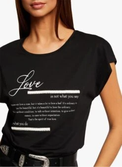 MORGAN DLOV - Black Round-neck T-shirt -Morganmai Store 4031613