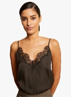 MORGAN OLENA - Green Camisole With Lace