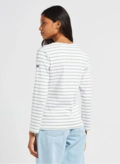 Armor-Lux LESCONIL - White Round-neck Striped Cotton T-shirt -Morganmai Store 4032319