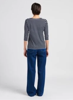 Armor-Lux Blue Round-neck Light Jersey Breton Top -Morganmai Store 4033173