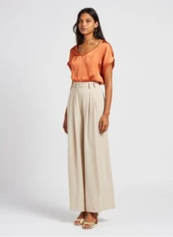 Please Orange Round-neck Top -Morganmai Store 4035149