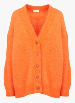 American Vintage FOUBAY - Orange Loose-fit Alpaca-blend Cardigan 8 American Vintage FOUBAY - Orange Loose-fit Alpaca-blend Cardigan -Morganmai Store 4035560