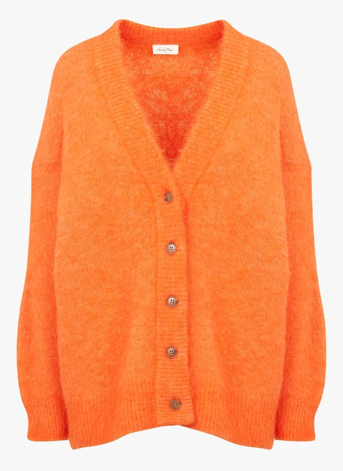 American Vintage FOUBAY - Orange Loose-fit Alpaca-blend Cardigan 3 American Vintage FOUBAY - Orange Loose-fit Alpaca-blend Cardigan - Image 3