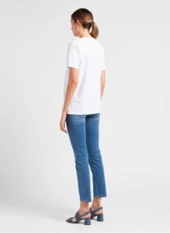 Michael Kors White Round-neck Organic Cotton T-shirt With Logo -Morganmai Store 4035670