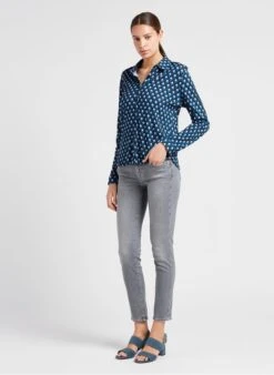 GERARD DAREL ABASS - Blue Patterned Cotton-blend Shirt 8 GERARD DAREL ABASS - Blue Patterned Cotton-blend Shirt -Morganmai Store 4035678