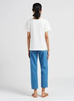 ONE STEP White V-neck Cotton T-shirt 9 ONE STEP White V-neck Cotton T-shirt -Morganmai Store 4038776