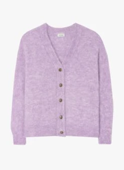 American Vintage FOUBAY - Purple Loose-fit Alpaca-blend Cardigan 12 American Vintage FOUBAY - Purple Loose-fit Alpaca-blend Cardigan -Morganmai Store 4042358