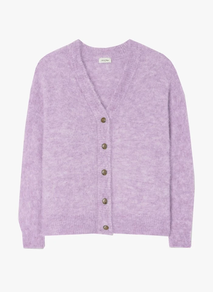 American Vintage FOUBAY - Purple Loose-fit Alpaca-blend Cardigan 3 American Vintage FOUBAY - Purple Loose-fit Alpaca-blend Cardigan - Image 3