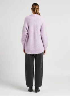 American Vintage FOUBAY - Purple Loose-fit Alpaca-blend Cardigan 19 American Vintage FOUBAY - Purple Loose-fit Alpaca-blend Cardigan -Morganmai Store 4043516