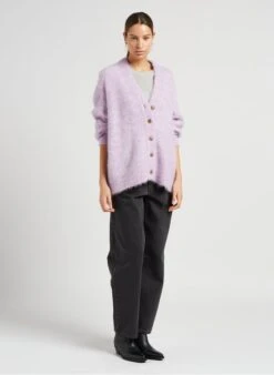 American Vintage FOUBAY - Purple Loose-fit Alpaca-blend Cardigan 18 American Vintage FOUBAY - Purple Loose-fit Alpaca-blend Cardigan -Morganmai Store 4043517