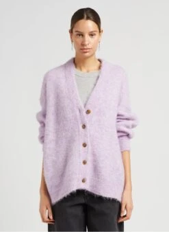 American Vintage FOUBAY - Purple Loose-fit Alpaca-blend Cardigan 13 American Vintage FOUBAY - Purple Loose-fit Alpaca-blend Cardigan -Morganmai Store 4043519