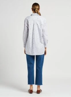 MAX & Co. TAMAJACQ - Grey Embroidered Cotton Shirt With Classic Collar -Morganmai Store 4043759