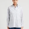 MAX & Co. TAMAJACQ - Grey Embroidered Cotton Shirt With Classic Collar