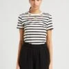 MAX & Co. TAMAEAT - Striped Embroidered Striped Cotton-blend T-shirt With Round Neck