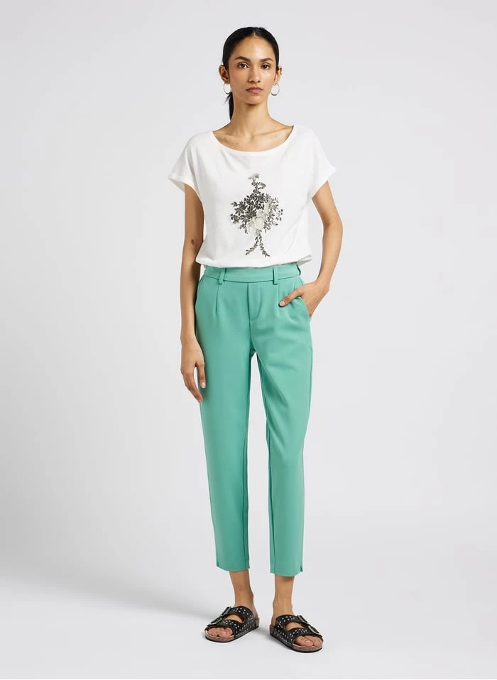 ONE STEP White Boat-neck Cotton-blend T-shirt With Screen Print 4 ONE STEP White Boat-neck Cotton-blend T-shirt With Screen Print - Image 4