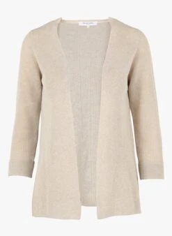 GERARD DAREL LAHINA - White Straight Ribbed Knit Cardigan -Morganmai Store 4045822