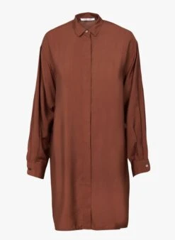 Samsoe Samsoe ALFRIDA - Brown Short Shirt Dress -Morganmai Store 4046016