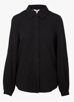 Object OBJCARINA - Black Loose-fit Cotton Shirt -Morganmai Store 4046018