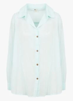 Billabong SWELL OVERSHIRT - Blue Buttoned Cotton Shirt -Morganmai Store 4046315