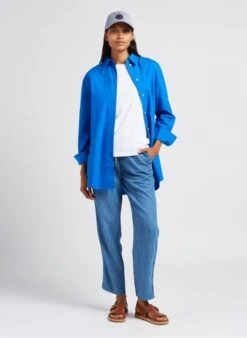 Maison Labiche POPINCOURT LA FLEMME - White Organic Cotton Round Neck T-shirt With La Flemme Embroidery -Morganmai Store 4047332