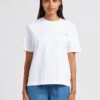 Maison Labiche POPINCOURT LA FLEMME - White Organic Cotton Round Neck T-shirt With La Flemme Embroidery
