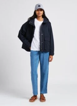 Maison Labiche POPINCOURT LA FLEMME - White Organic Cotton Round Neck T-shirt With La Flemme Embroidery -Morganmai Store 4047342