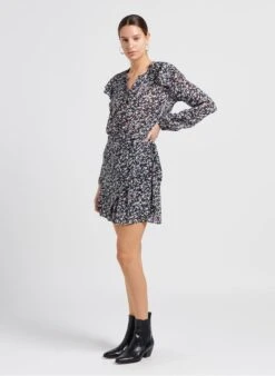 Ikks Blue Floral V-neck Top -Morganmai Store 4048004