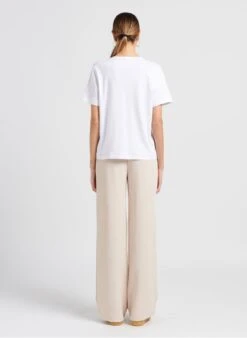 GERARD DAREL ADDA - White V-neck Cotton T-shirt -Morganmai Store 4048095