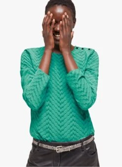 THE KOOPLES Green Printed Viscose Top