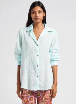 Billabong SWELL OVERSHIRT - Blue Buttoned Cotton Shirt