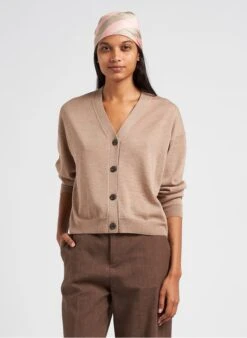 Soeur IDEM - Beige V-neck Wool Cardigan